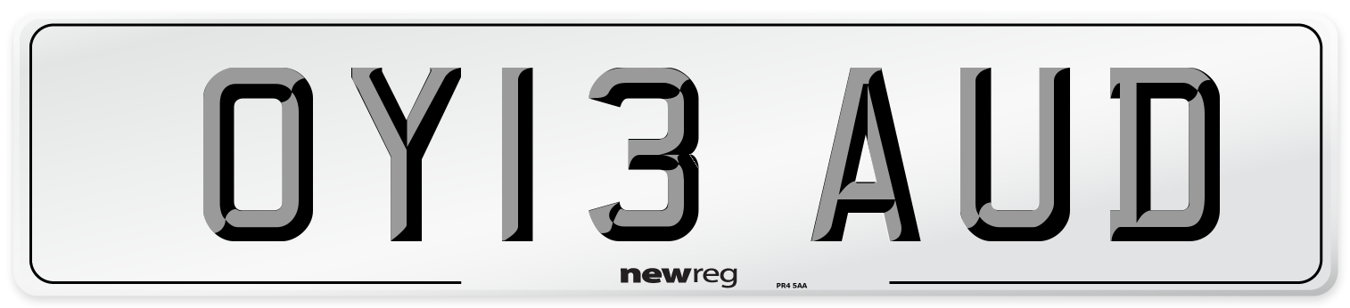 OY13 AUD Number Plate from New Reg